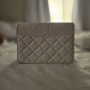 Tory Burch Cream Quilted Clutch